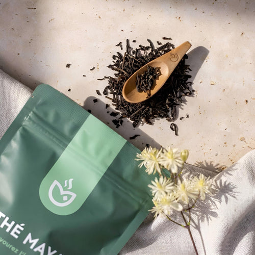 Thé noir fumé bio en vrac – feuilles séchées au bois, Thé Maya