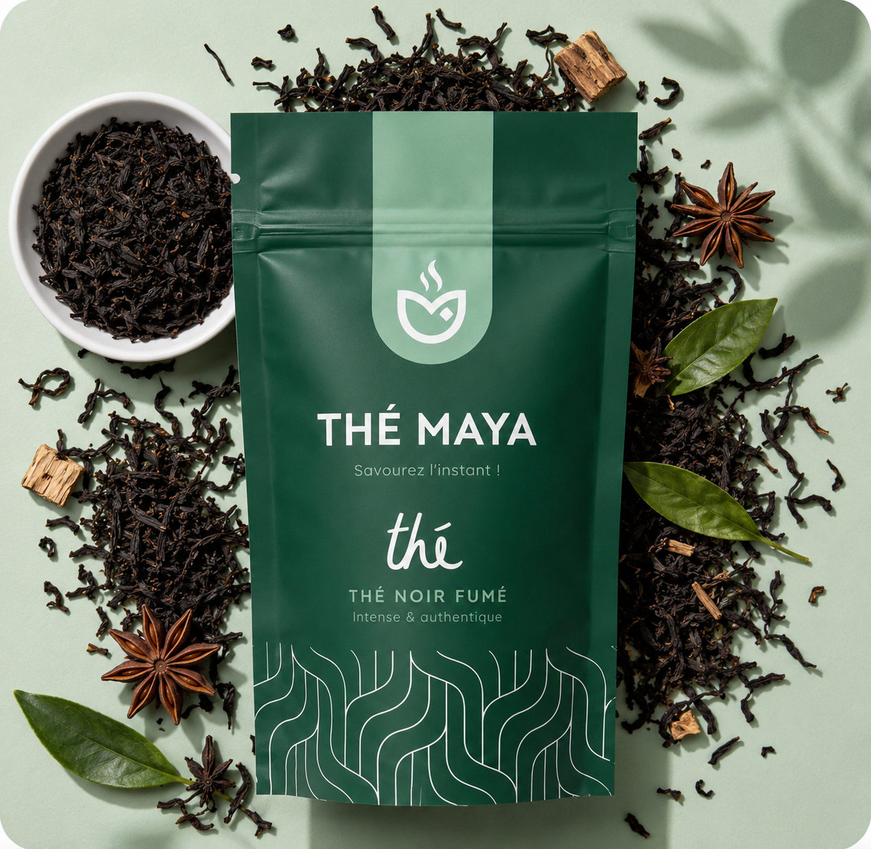 Thé noir fumé bio – séché au feu de bois, style Lapsang Souchong